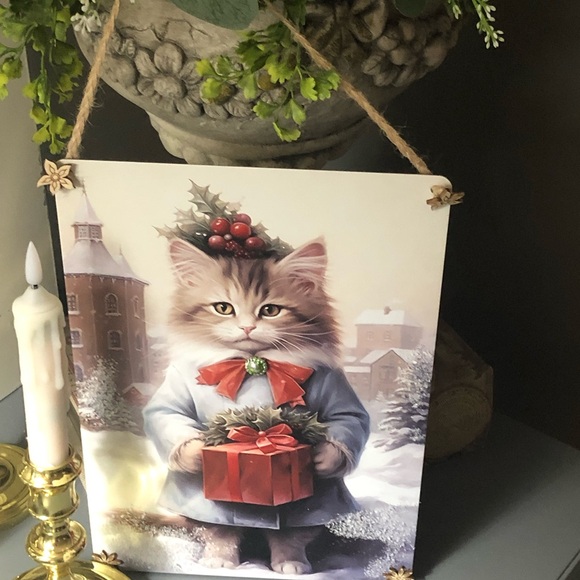 🎄Christmas Cat Tin Sign🎄 - Picture 3 of 8